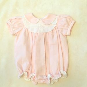 Boutique Vintage Heirloom Pastel Pink Baby jumper outfit 6m